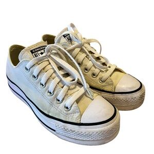 Converse Chuck Taylor Allstar Lift Platform - Size 6.5 (Women’s), White Canvas